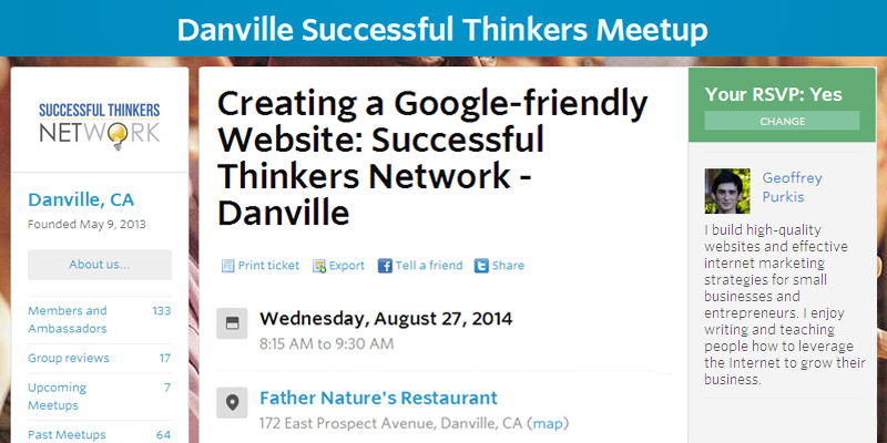 Event – August 27th, 2014: Creating a Google-friendly Website