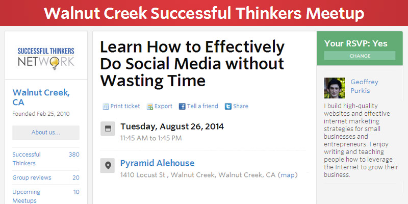 Event – August 26th, 2014: Learn How to Effectively Do Social Media without Wasting Time