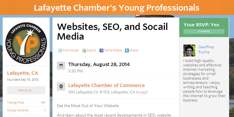 Lafayette Event – August 28th, 2014: Websites, SEO, and Social Media
