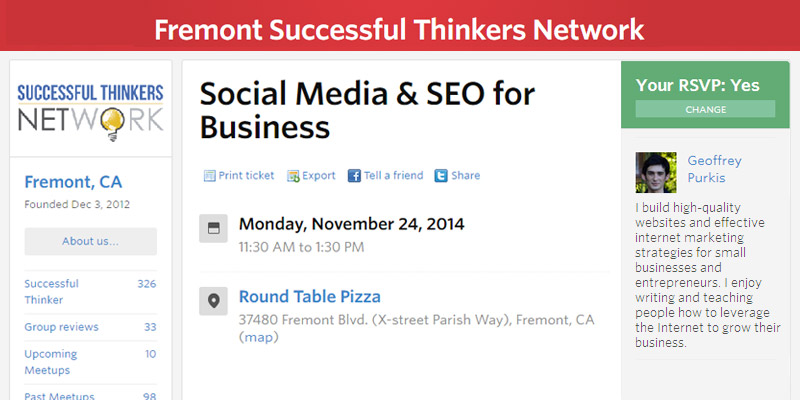 Event – November 24th, 2014: Social Media & SEO for Business